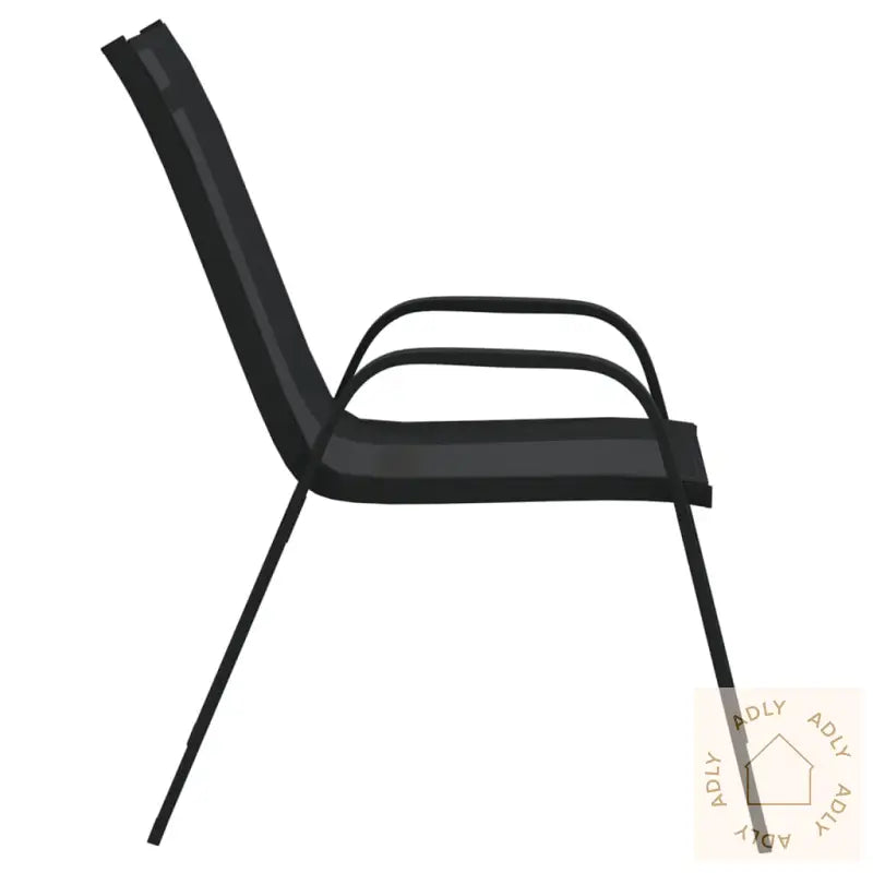 Stablebare Hagestoler 6 Stk Svart Textilene-Stoff