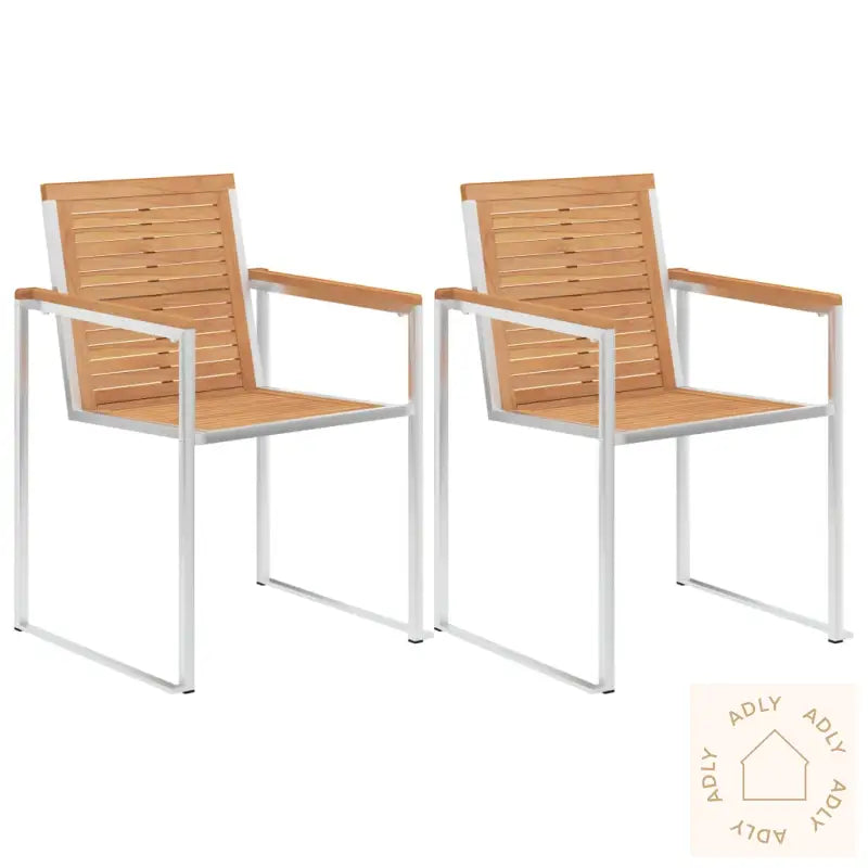 Hagestoler 2 Stk Heltre Teak Og Rustfritt Stål