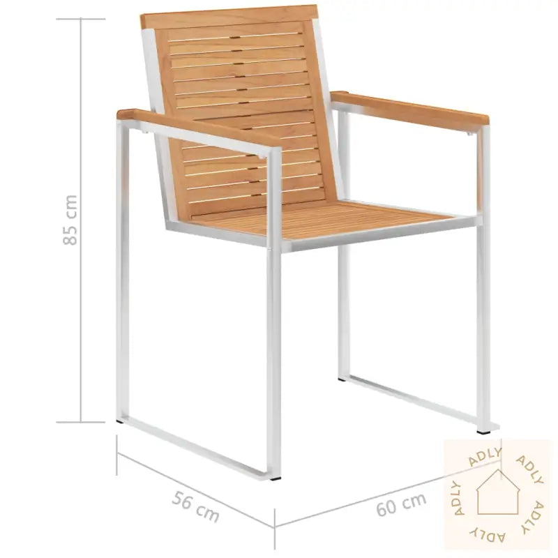 Hagestoler 2 Stk Heltre Teak Og Rustfritt Stål