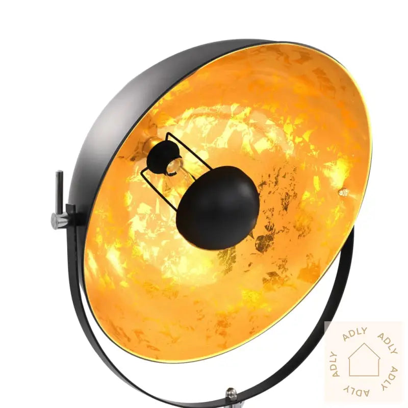 Stående Lampe E27 Svart Og Gull 51 Cm