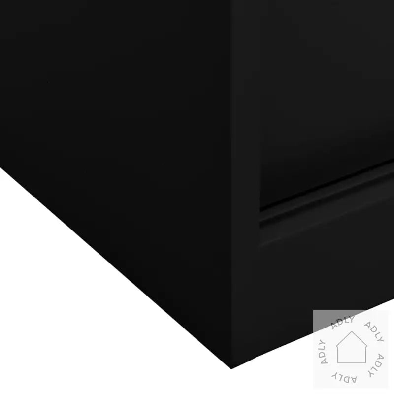 Kontorskap Med Skyvedør 90X40X90 Cm Stål Svart