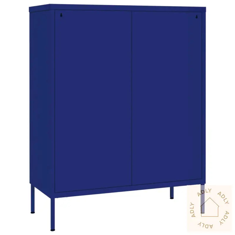 Kommode Marineblå 80X35X101,5 Cm Stål