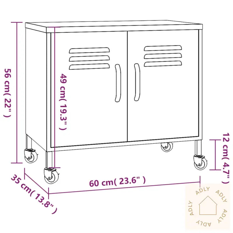 Oppbevaringsskap Antrasitt 60X35X56 Cm Stål