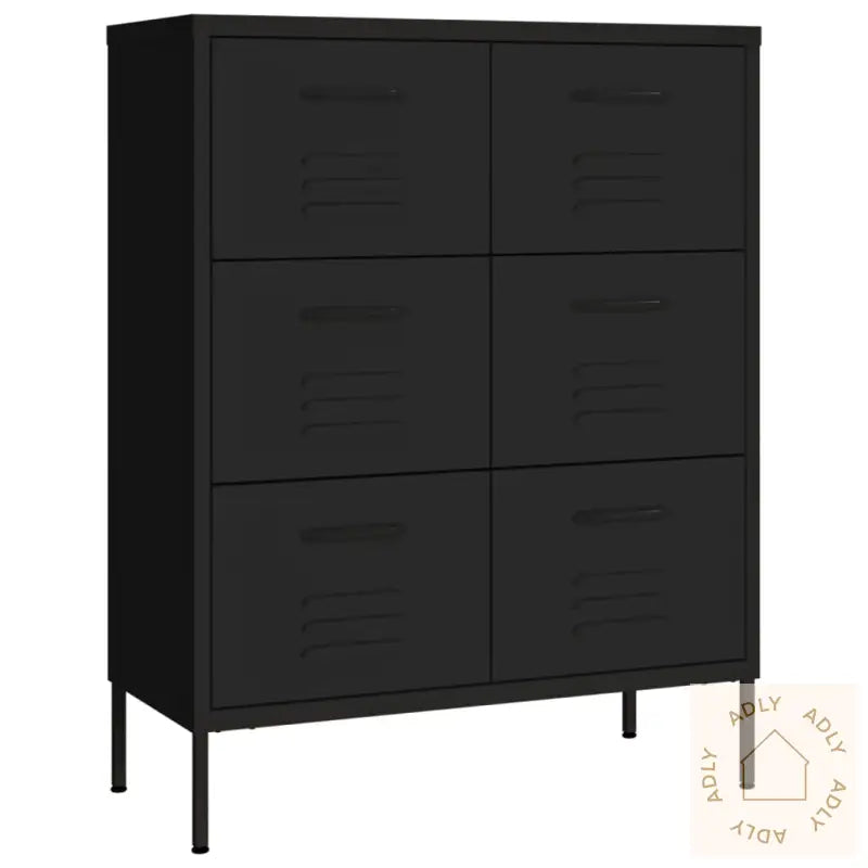 Kommode Svart 80X35X101,5 Cm Stål