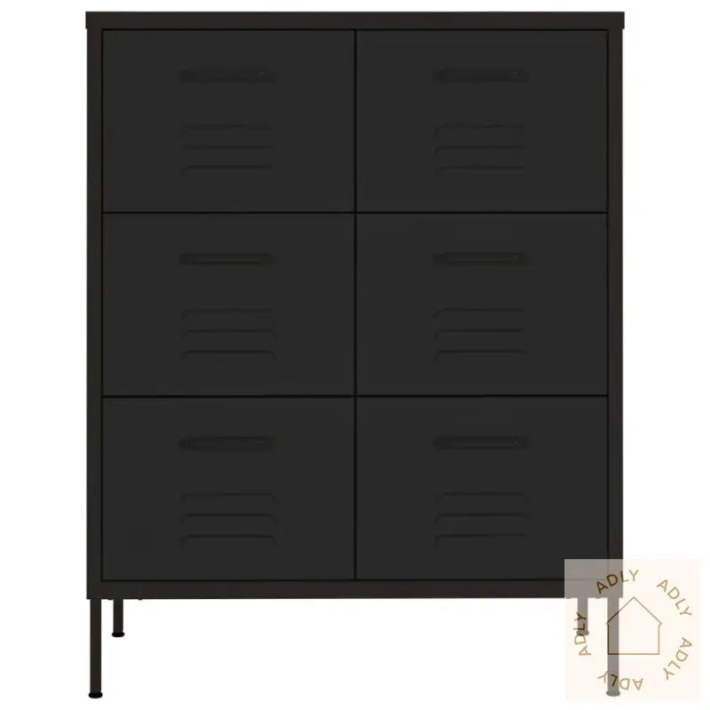 Kommode Svart 80X35X101,5 Cm Stål