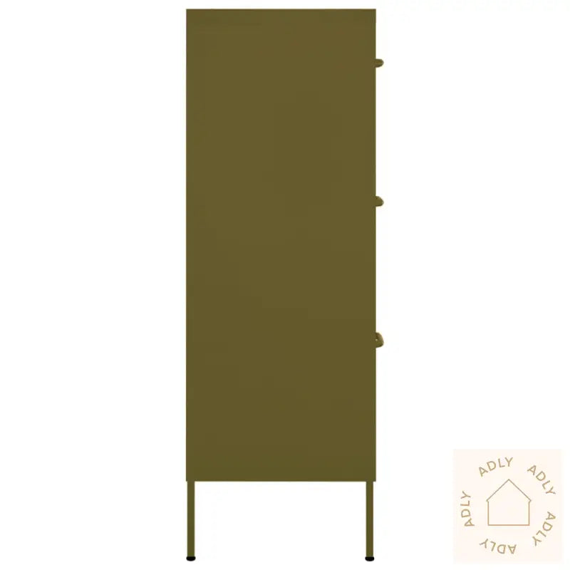 Kommode Olivengrønn 80X35X101,5 Cm Stål