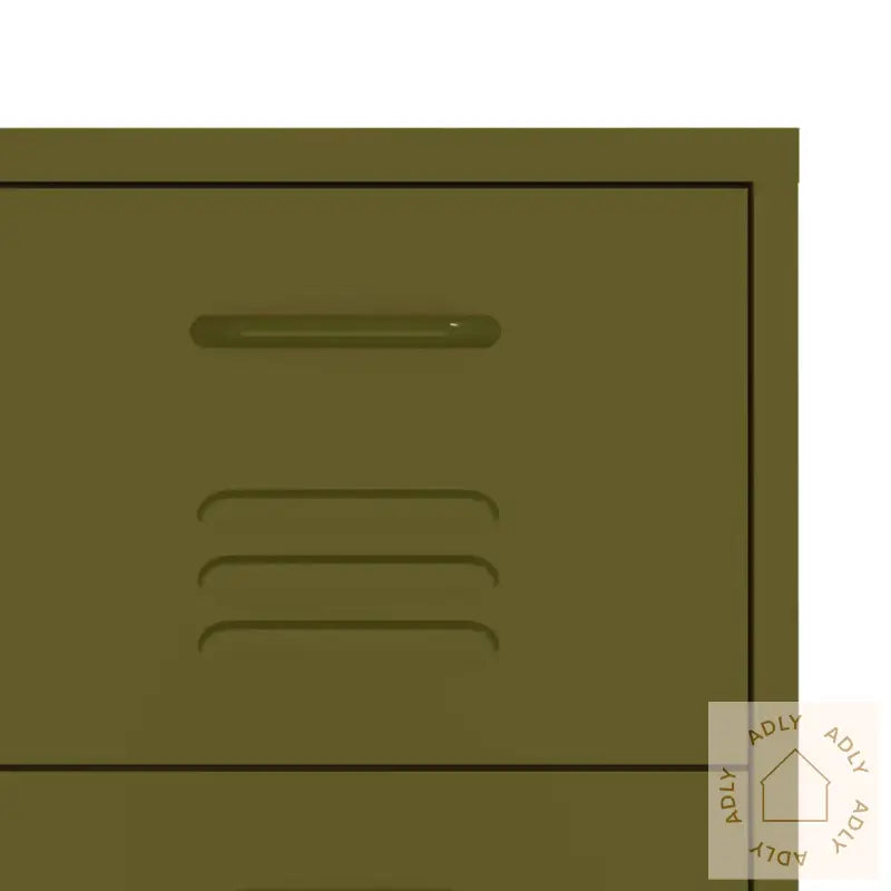 Kommode Olivengrønn 80X35X101,5 Cm Stål