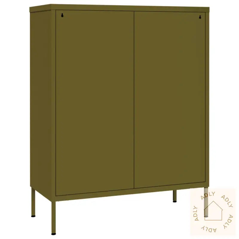 Kommode Olivengrønn 80X35X101,5 Cm Stål