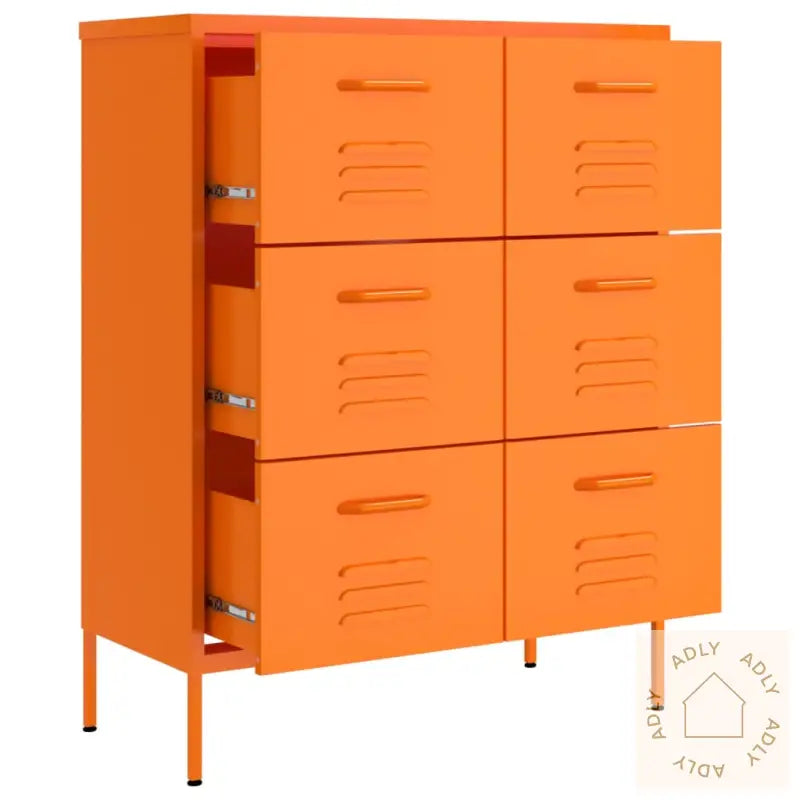 Kommode Oransje 80X35X101,5 Cm Stål
