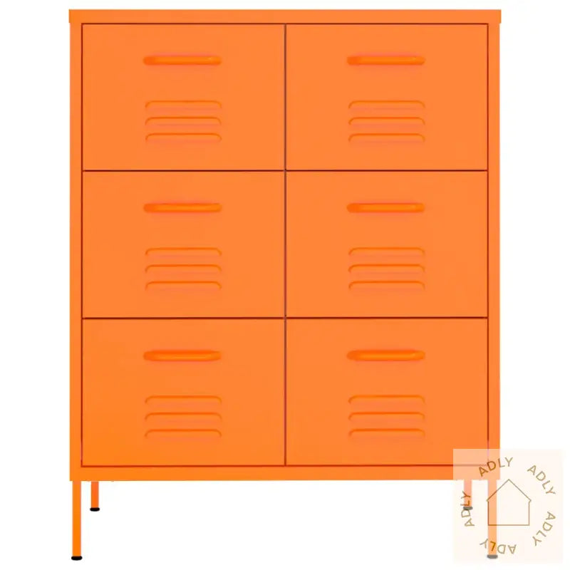 Kommode Oransje 80X35X101,5 Cm Stål