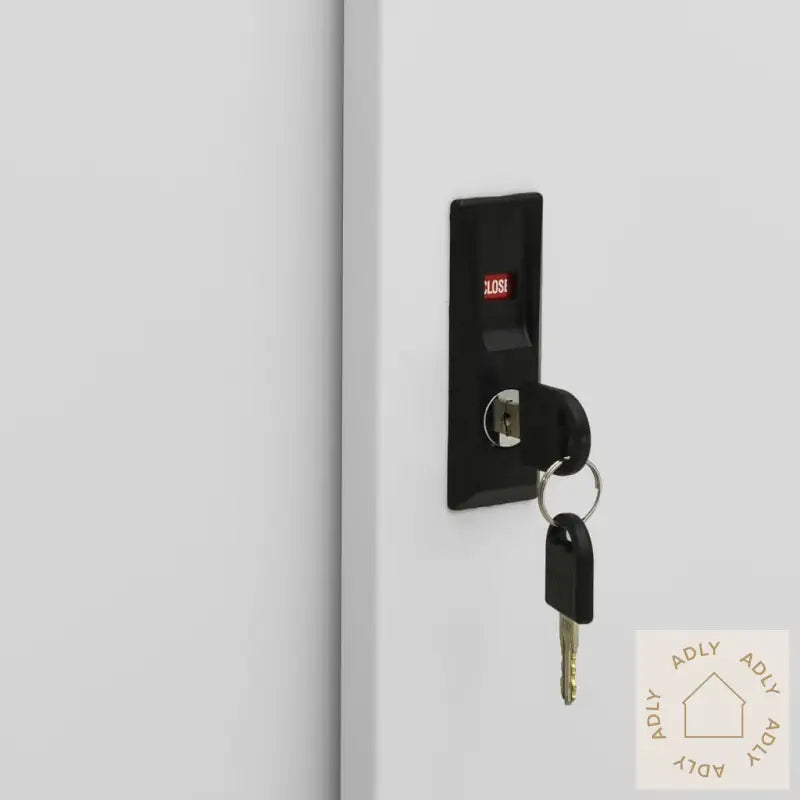 Kontorskap Med Skyvedør 90X40X90 Cm Stål Lysegrå