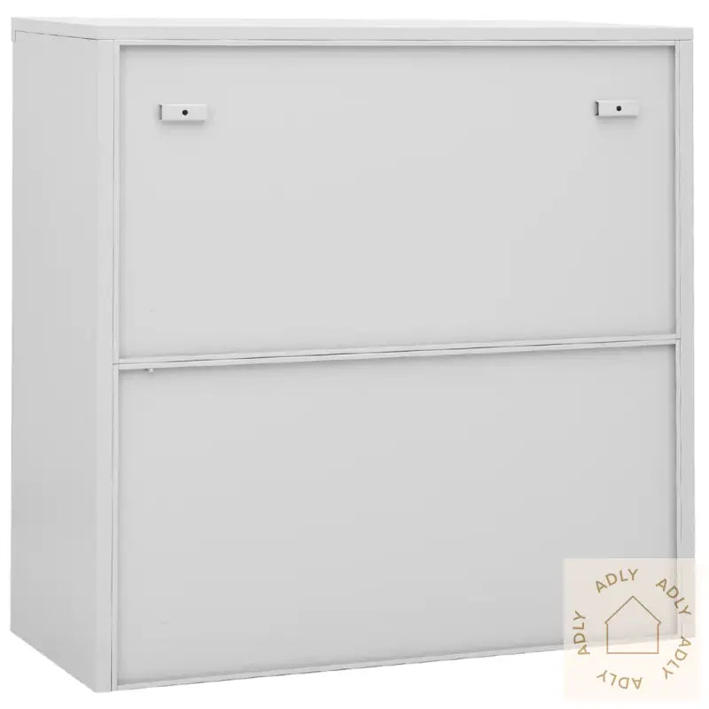 Kontorskap Med Skyvedør 90X40X90 Cm Stål Lysegrå