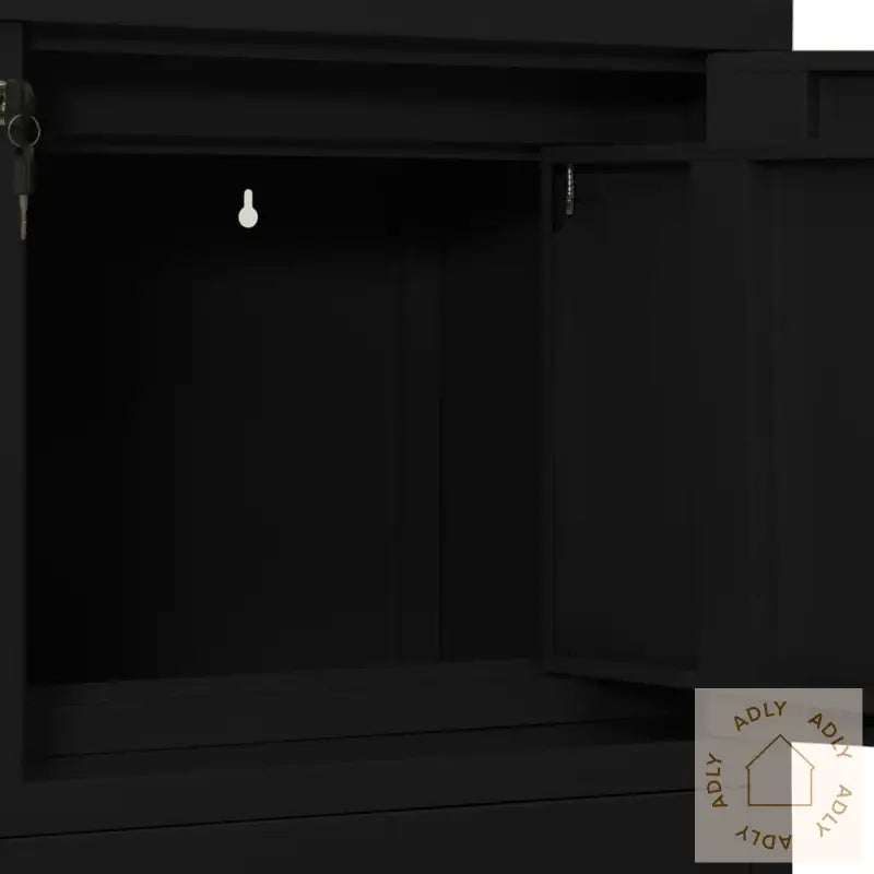 Kontorskap Svart 90X40X102 Cm Stål