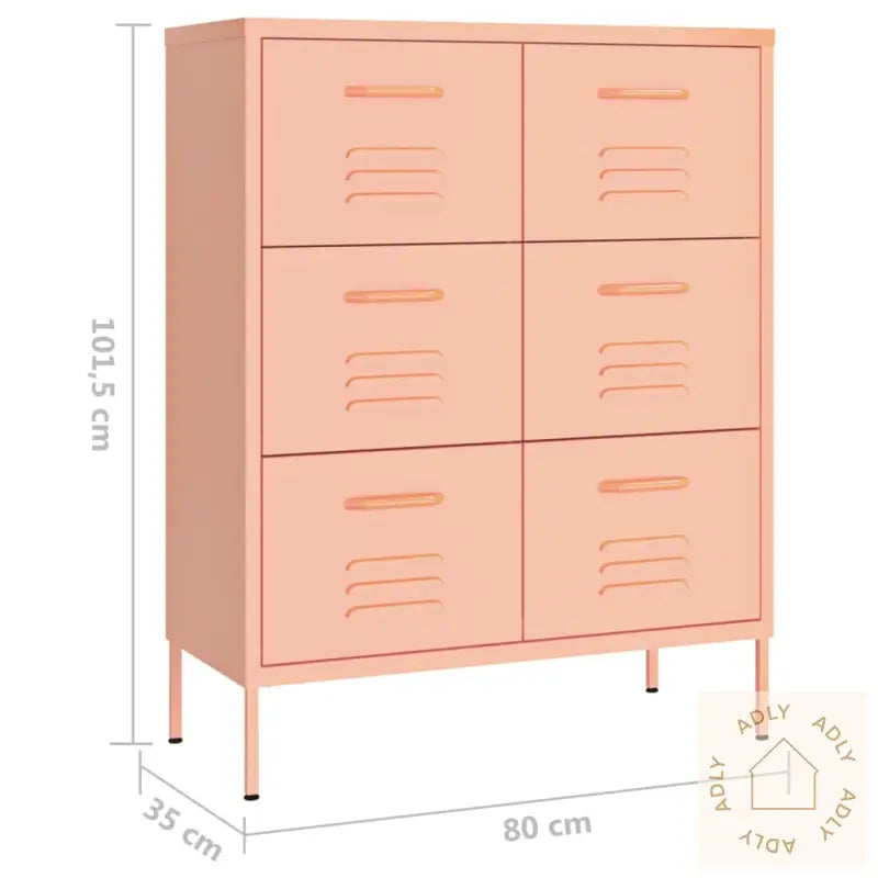 Kommode Rosa 80X35X101,5 Cm Stål