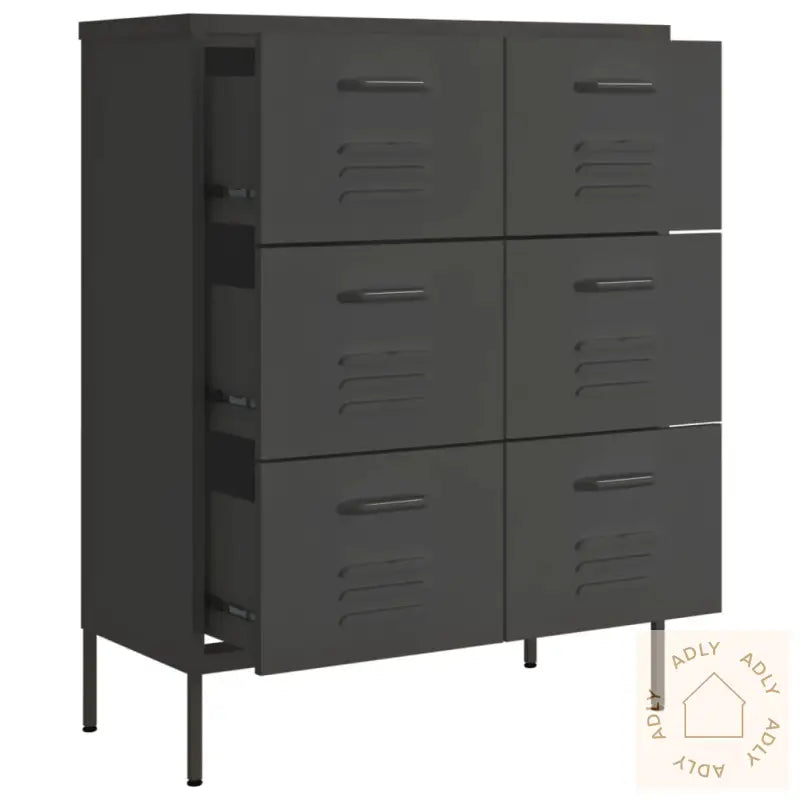 Kommode Antrasitt 80X35X101,5 Cm Stål