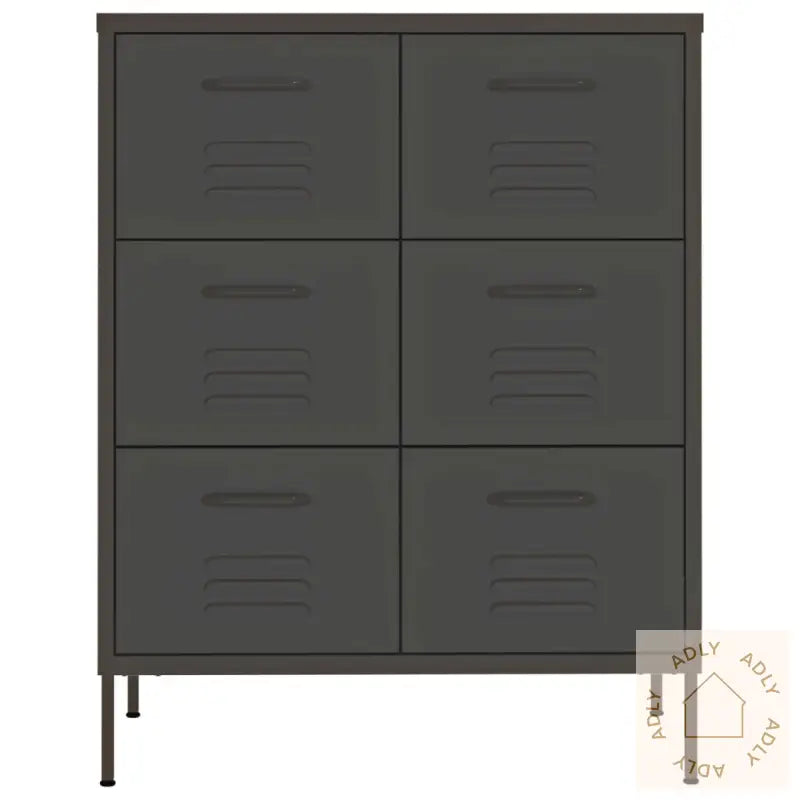 Kommode Antrasitt 80X35X101,5 Cm Stål
