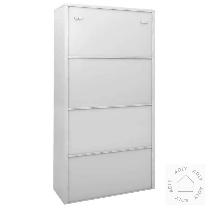 Kontorskap Med Skyvedør 90X40X180 Cm Lysegrå Stål