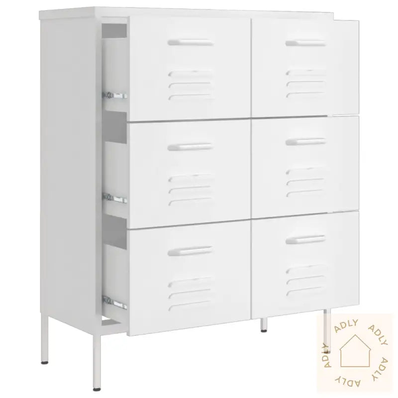 Kommode Hvit 80X35X101,5 Cm Stål