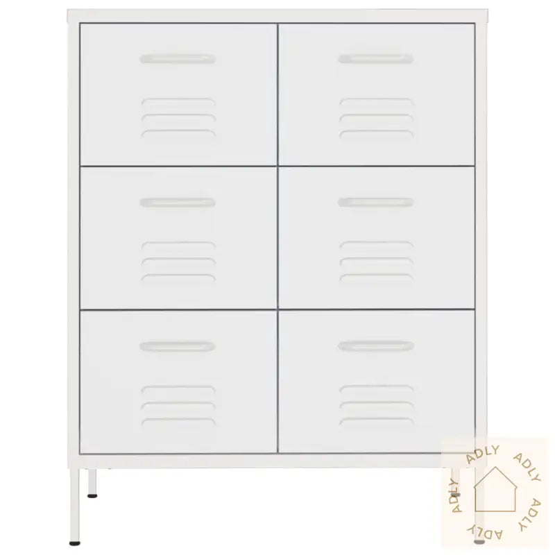 Kommode Hvit 80X35X101,5 Cm Stål