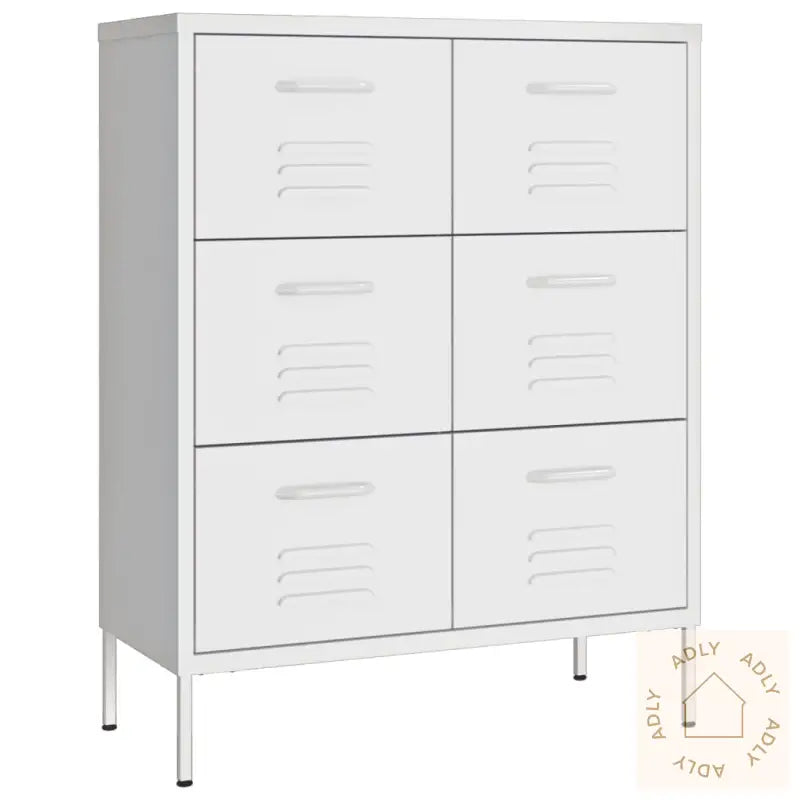 Kommode Hvit 80X35X101,5 Cm Stål