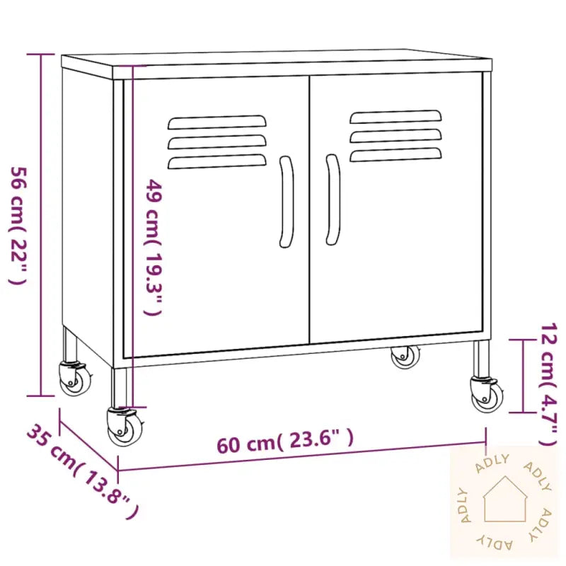 Oppbevaringsskap Rosa 60X35X56 Cm Stål