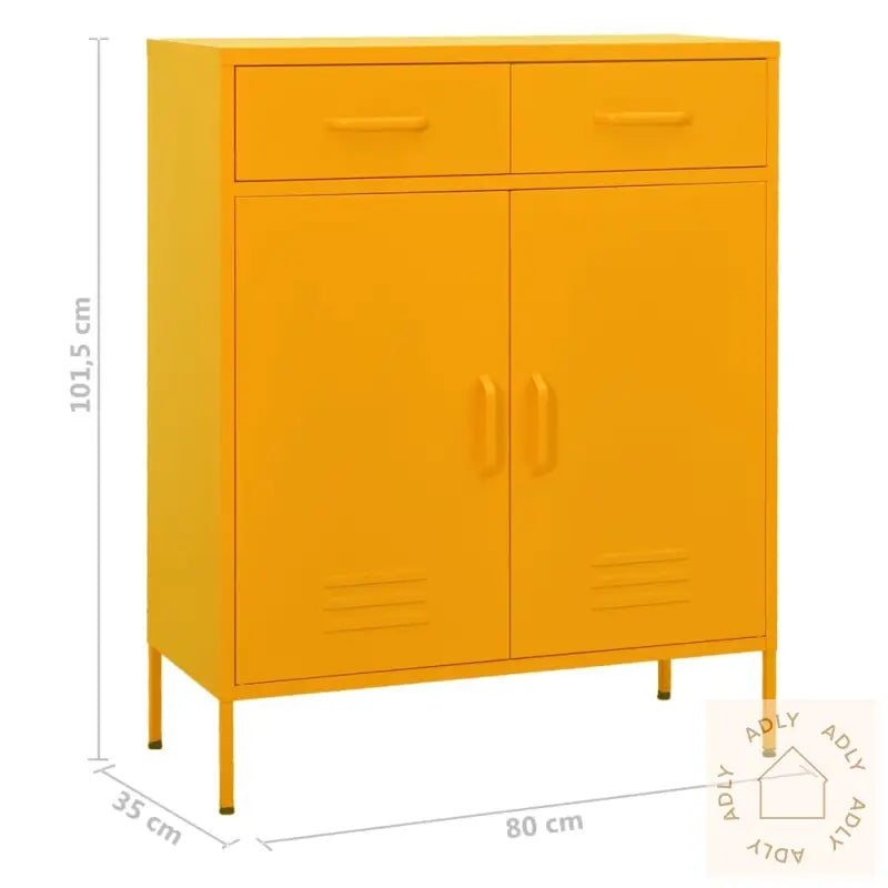Oppbevaringsskap Sennepsgul 80X35X101,5 Cm Stål
