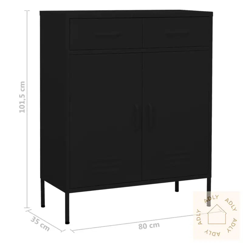 Oppbevaringsskap Svart 80X35X101,5 Cm Stål