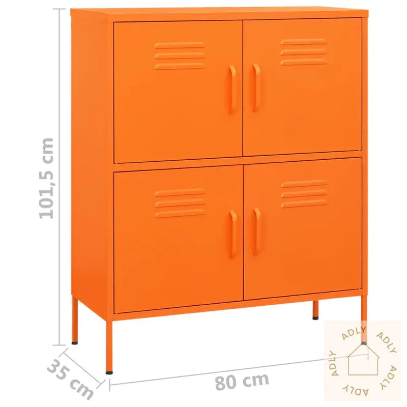 Oppbevaringsskap Oransje 80X35X101,5 Cm Stål