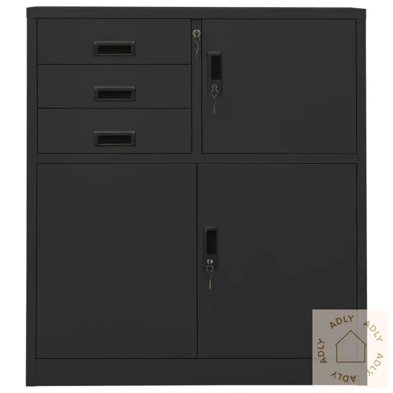 Kontorskap Antrasitt 90X40X102 Cm Stål