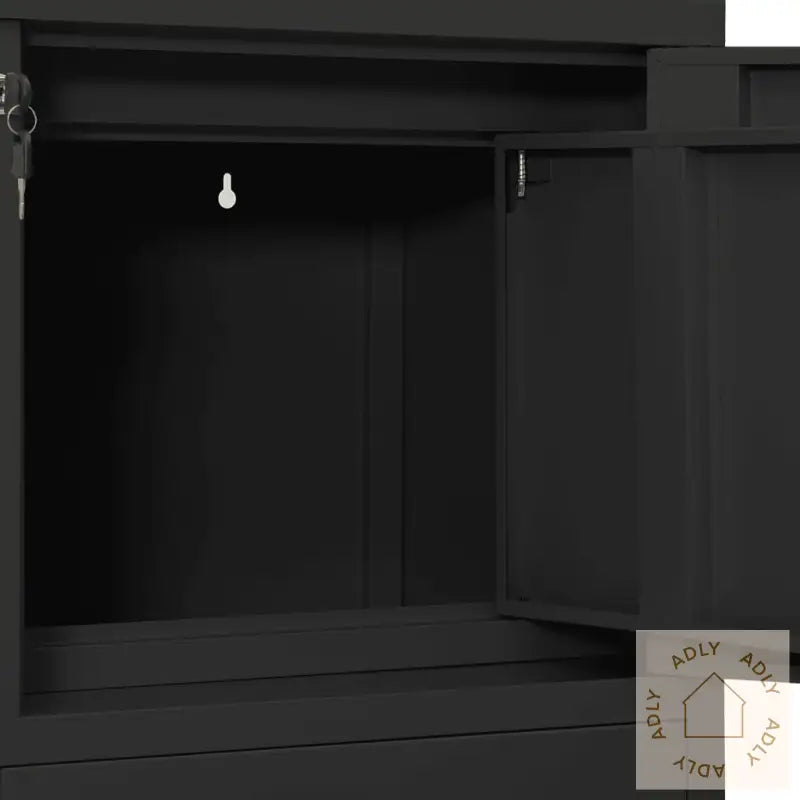 Kontorskap Antrasitt 90X40X102 Cm Stål