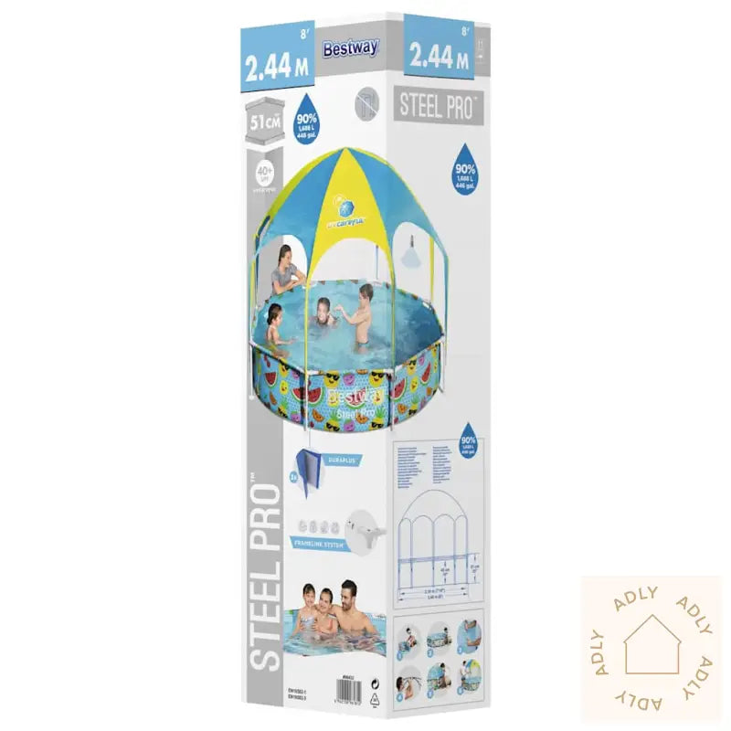 Bestway Frittstående Barnebasseng Steel Pro Uv Careful 244X51 Cm