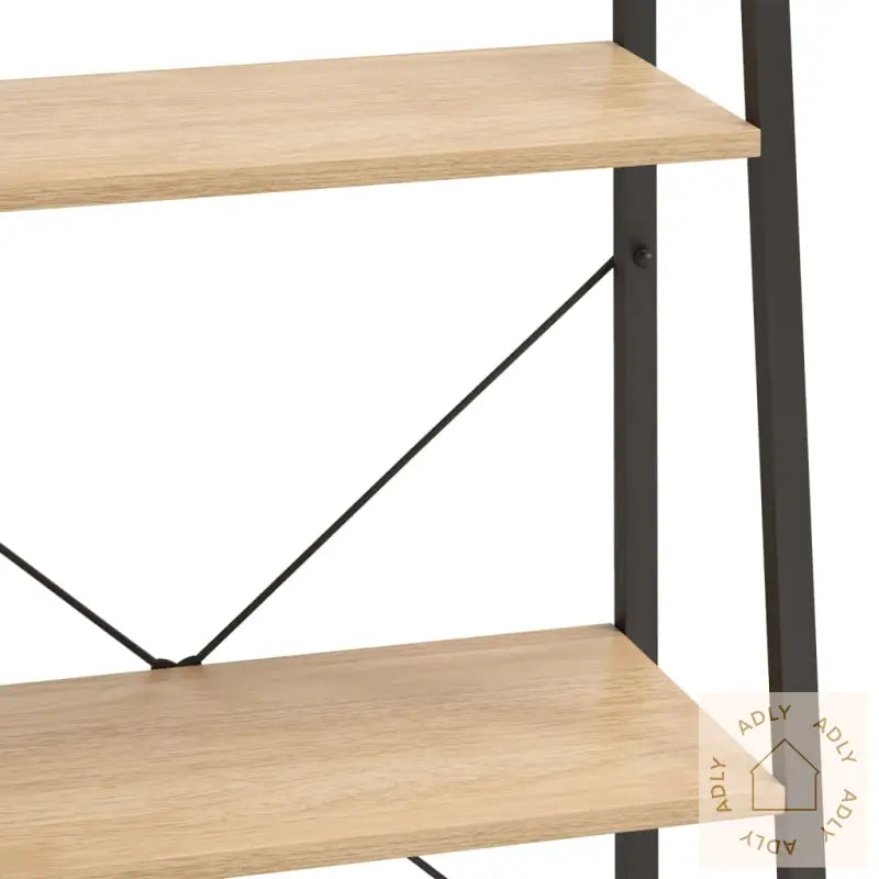 Gulvhylle 3 Etasjer Lysebrun Og Svart 56X35X108 Cm