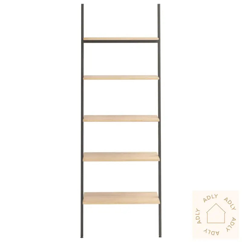 Stigehyller 5 Etasjer Lysebrun Og Svart 64X34X185,5 Cm