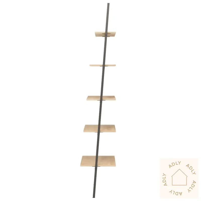 Stigehyller 5 Etasjer Lysebrun Og Svart 64X34X185,5 Cm
