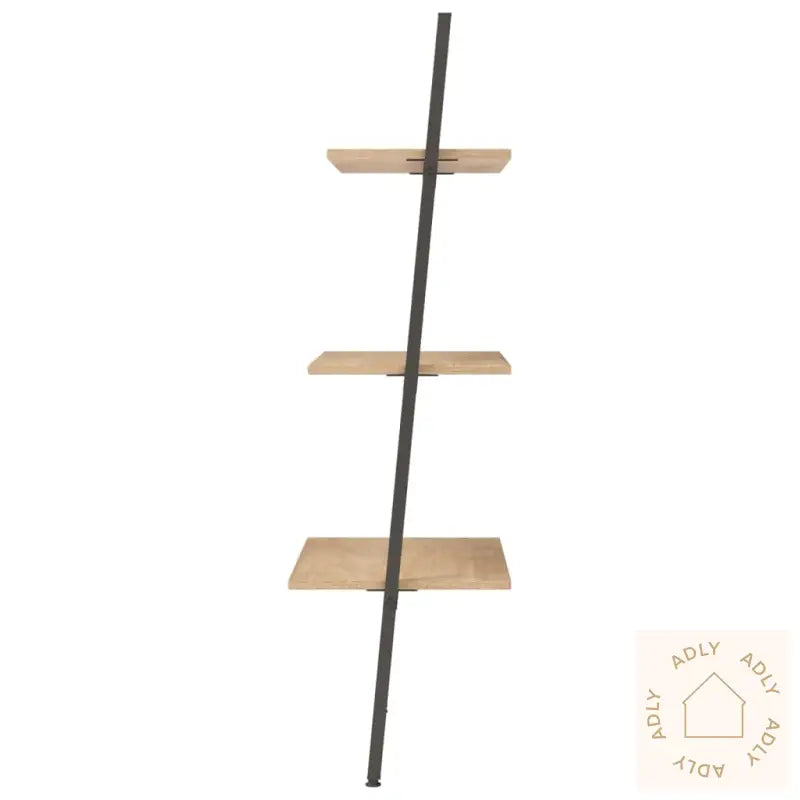 Stigehylle 3 Etasjer Lysebrun Og Svart 64X34X116 Cm