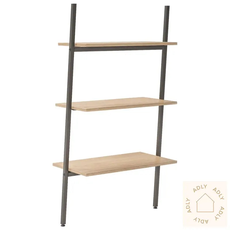 Stigehylle 3 Etasjer Lysebrun Og Svart 64X34X116 Cm