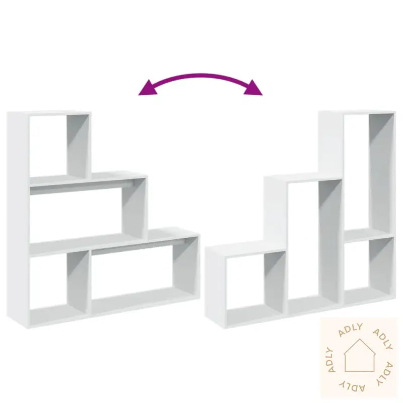 Romdeler Bokhylle 3 Etasjer Hvit 123X29X123 Cm Konstruert Tre