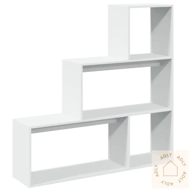 Romdeler Bokhylle 3 Etasjer Hvit 123X29X123 Cm Konstruert Tre