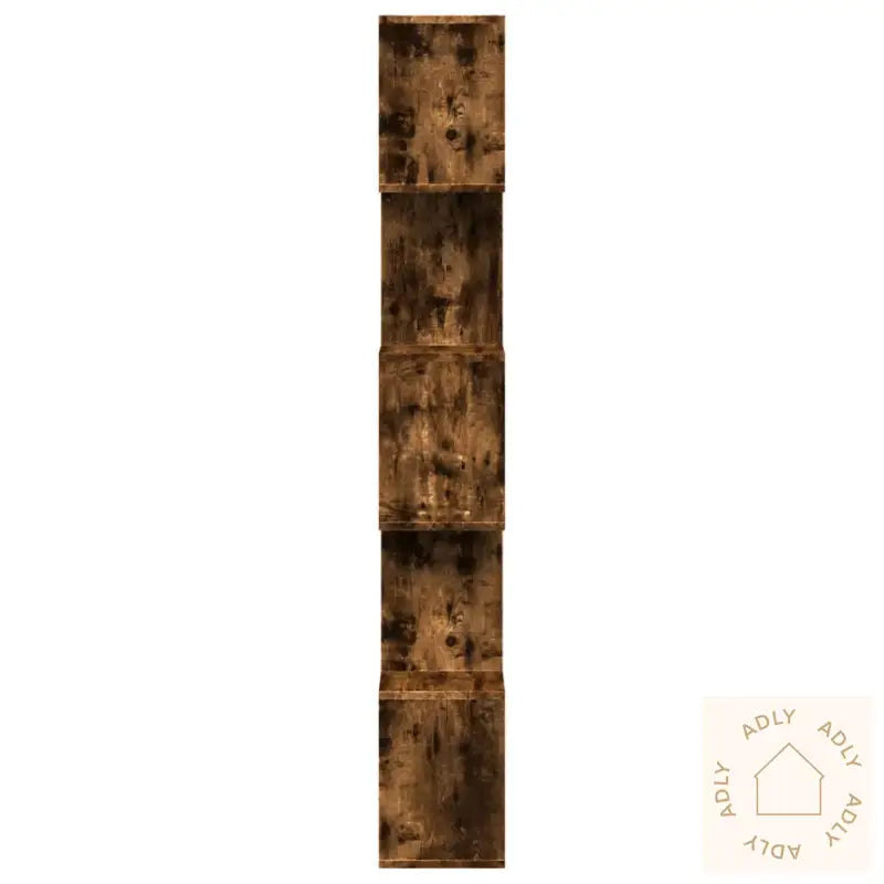 Romdeler Bokhylle 5 Lag Røkt Eik 70X24X161 Cm Konstruert Tre