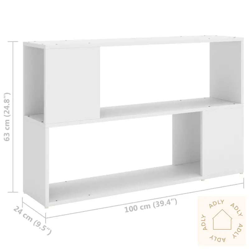 Bokhylle Hvit 100X24X63 Cm Konstruert Tre