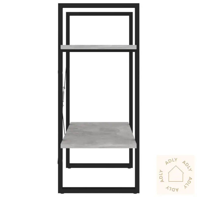 Bokhylle 2 Nivåer Betonggrå 60X30X70 Cm Konstruert Tre