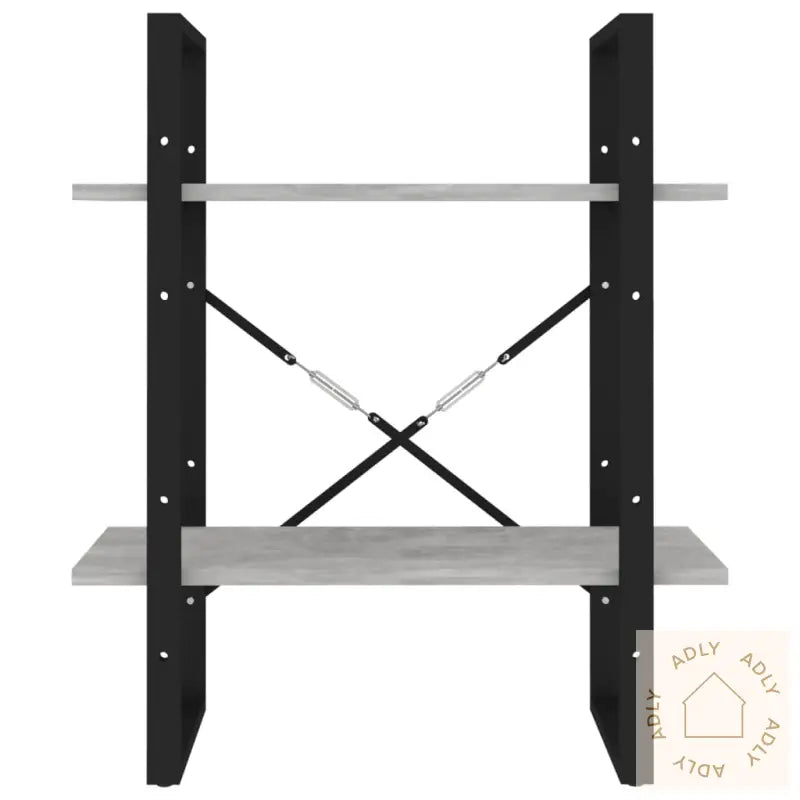 Bokhylle 2 Nivåer Betonggrå 60X30X70 Cm Konstruert Tre