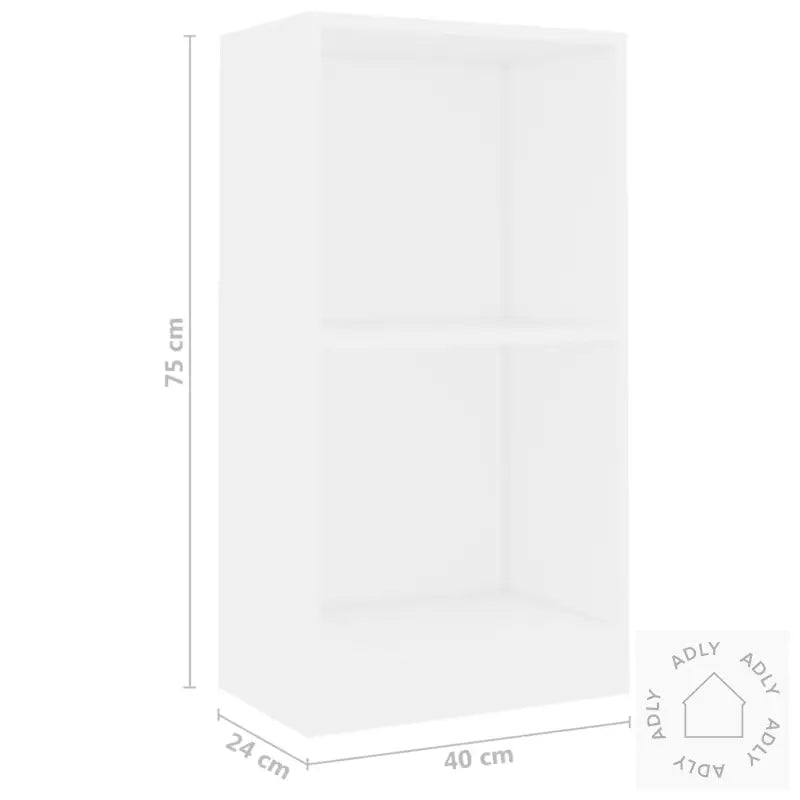 Bokhylle Hvit 40X24X75 Cm Konstruert Tre