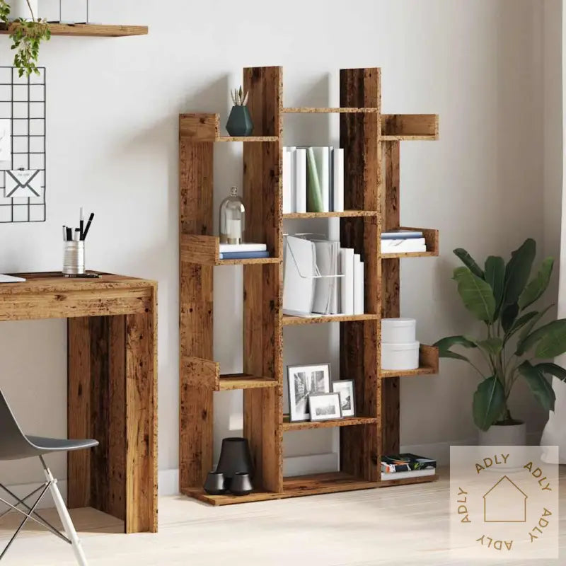 Bokhylle Gammelt Tre 86X25,5X140 Cm Konstruert Tre