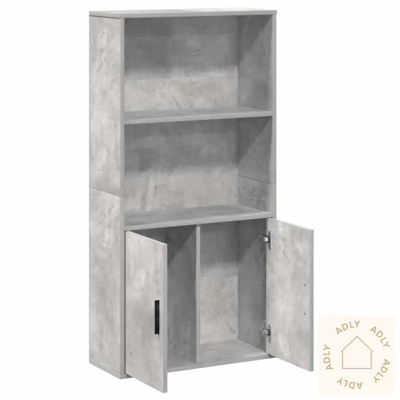 Bokhylle Betonggrå 60X24X120 Cm Konstruert Tre