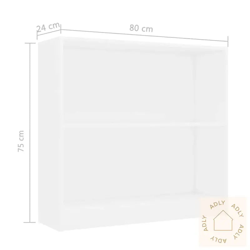 Bokhylle Hvit 80X24X75 Cm Konstruert Tre
