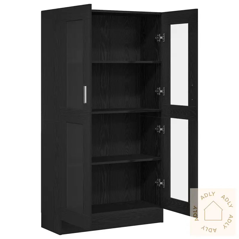 Bokhylle I Svart Eik 82,5X30,5X150 Cm, Lagd Av Konstruert Tre