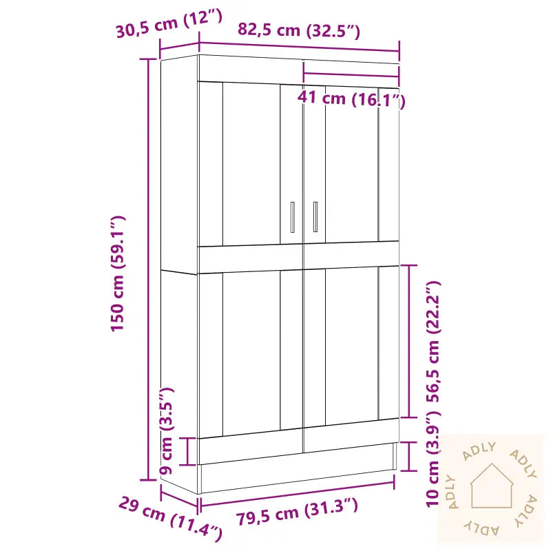 Bokhylle I Svart Eik 82,5X30,5X150 Cm, Lagd Av Konstruert Tre