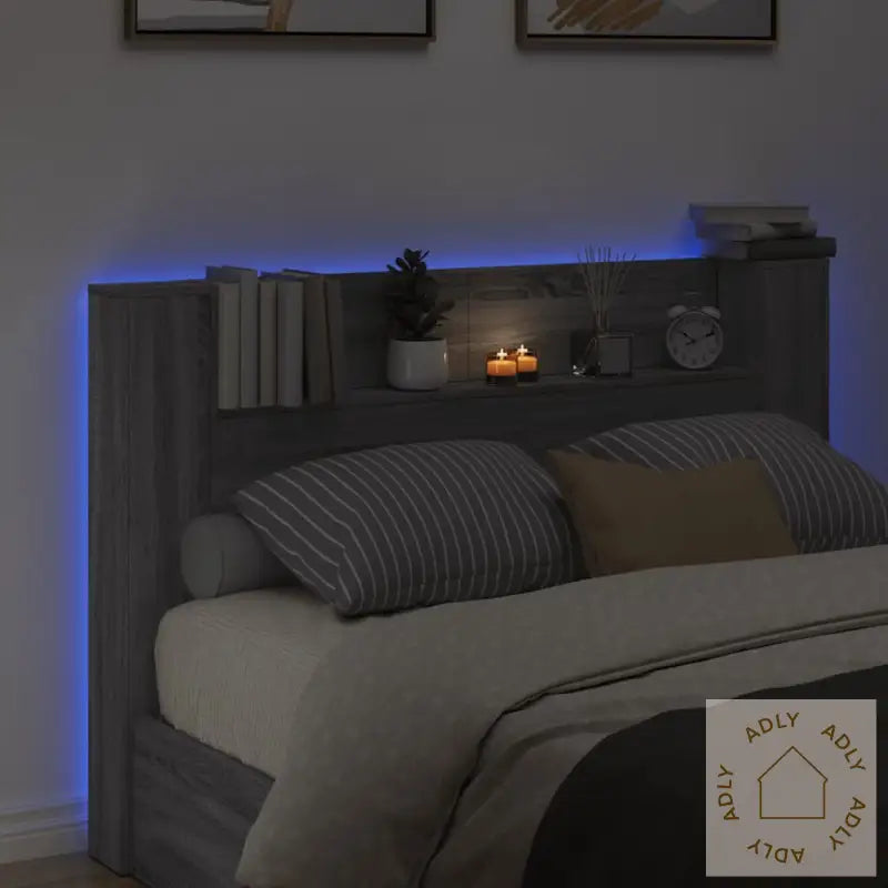 Hodegavl Skap Med Led Grå Sonoma 160X16,5X103,5 Cm