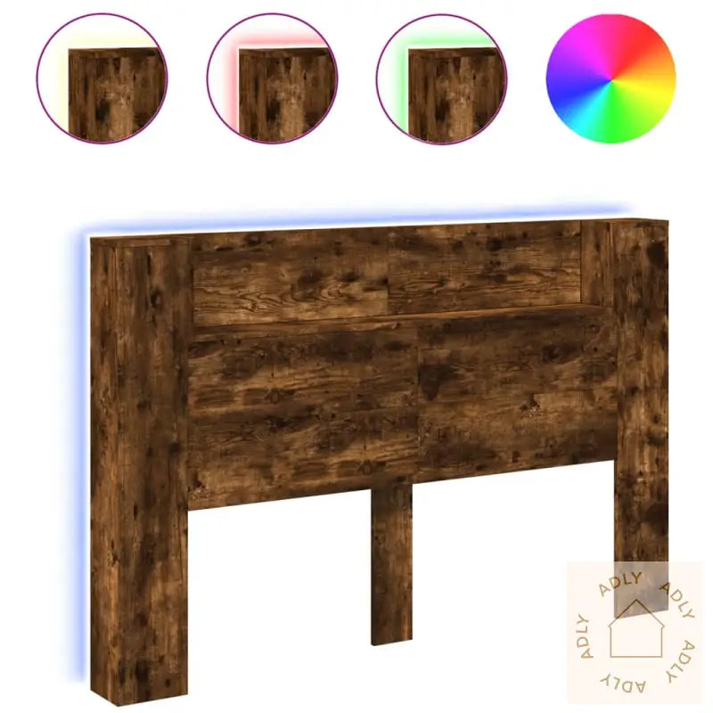 Hodegavl Skap Med Led Røkt Eik 160X16,5X103,5 Cm